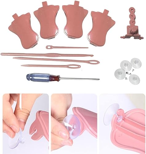 Miniatura 2 de B Baosity Accesorios de punto giratorios a mano con taburete para pies, rejilla de alambre y tejido, puede tejer bufandas, sombreros, calcetines