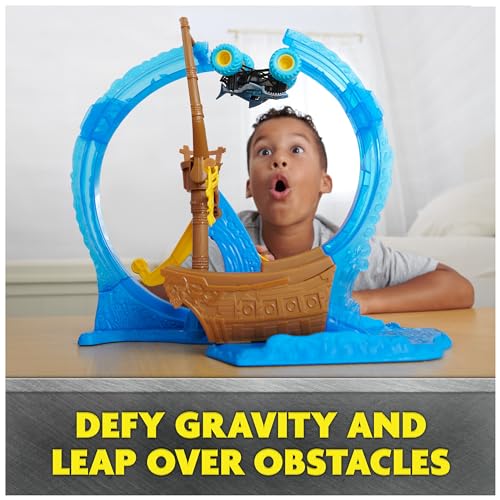 Monster Jam, Megalodon Loop of Doom Stunt Playset with Exclusive 1:64 Scale Die-Cast Monster Truck for Kids Toys for Boys Ages 3 4 5 6 and Up by Monster Jam - Image 3