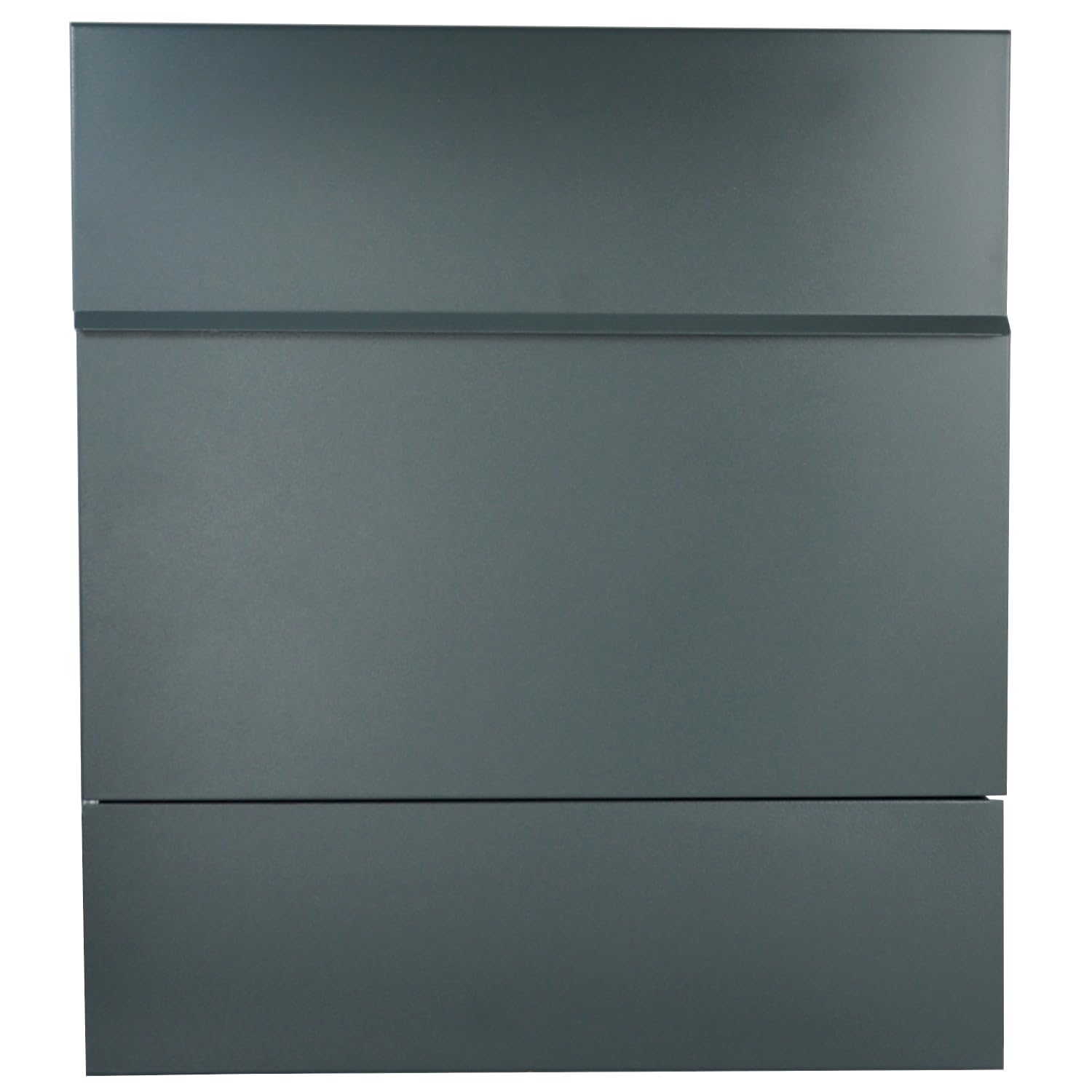 Buzón de pared de diseño con compartimento para periódicos Gris antracita mate RAL 7016 Adecuado para A4/C4