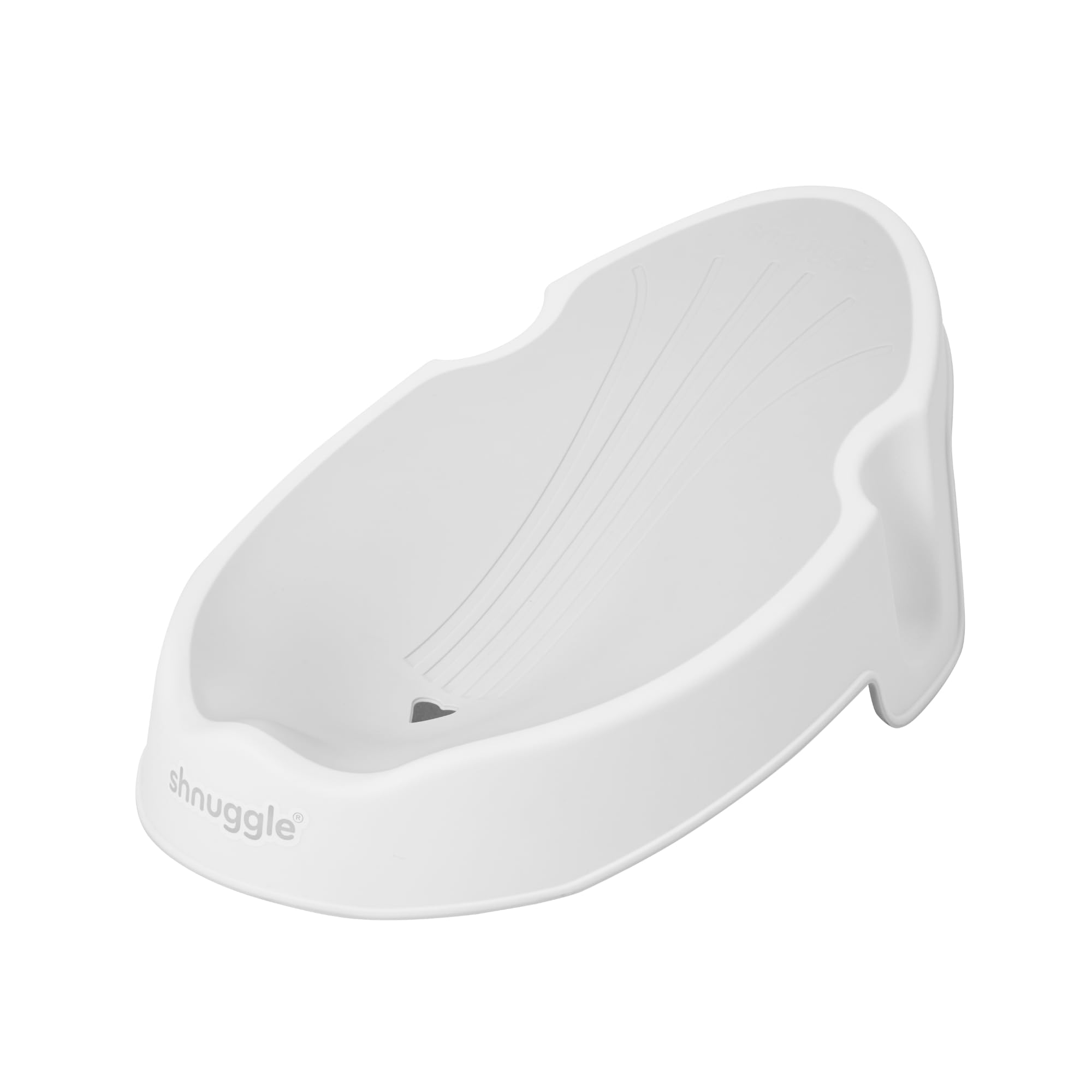 Shnuggle | Newborn Baby Bath Support | Ergonomic Soft-Touch Seat | Lightweight Non-Slip Base | Hygienic & Compact | Perfect for Babies up to 6 Months / 9 kg | White & Grey