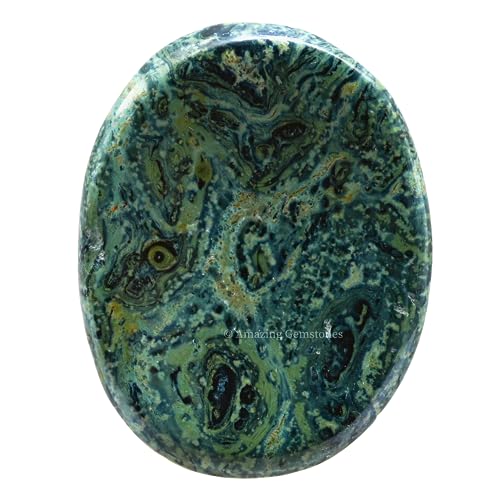 Image of Amazing Gemstone Kambaba Jasper Worry Stone, Healing Crystals - Piedra Crystal Fidget for Gift, Meditation, Calming, Relaxation, Stress Relief