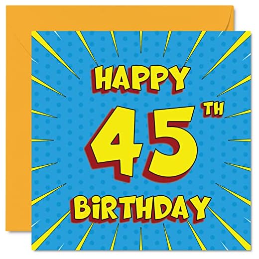Divertidas tarjetas de 45 cumpleaños para hombres y mujeres, cómics, tarjeta de feliz cumpleaños para hermana, niñera, abuelo, papá, mamá, hermano, tía, tío y abuela, tarjetas de felicitación de 45 mm