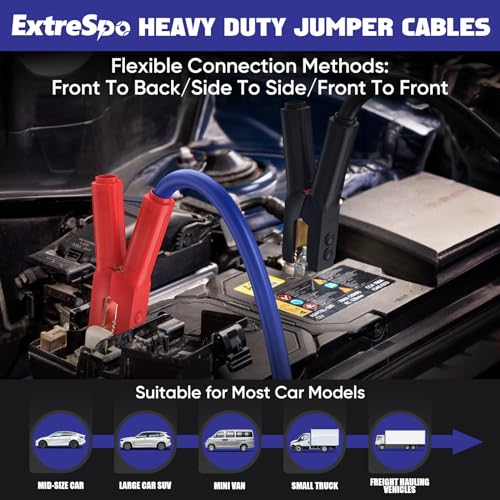 EXTRESPO 2/0 Gauge 30 FT Heavy Duty Jumper Cables, 1500Amp Quick Connect Booster Cables for 12V & 24V Cars, SUVs and Trucks, Kit with Carry Case, Gloves, Brushes by ExtreSpo - Image 6