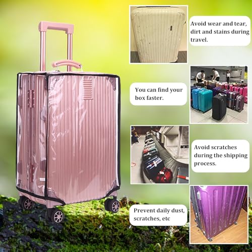 Clear PVC Suitcase Cover Protectors, 24/28 Inch Suitcase Covers For Luggage, Waterproof Dustproof Transparent Luggage Protector, Travel Suitcase Covers for Wheeled Suitcases (28inch)3