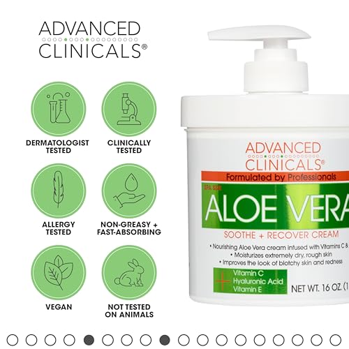 Advanced Clinicals ALOE VERA CREAM Vera Lotion Sun Burn Recovery Cream thumb #4