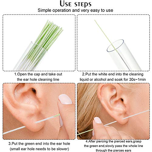 image for Maitys 360 Pieces Ear Hole Floss Earrings Hole Cleaner Disposable Pier