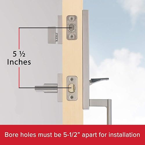 Miniatura 3 de Kwikset Vancouver - Manija de bloqueo frontal de perfil bajo con microondas, incluye manija de palanca de puerta Halifax delgada y moderna con
