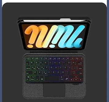 Fogy Apple iPad mini 7 (A17 Pro)2024/iPad Mini 6.Nesil 2021 ile Uyumlu Mag Touchpad Blutooth Işıklı RGB Standlı Türkçe Q Klavyeli Kılıfı