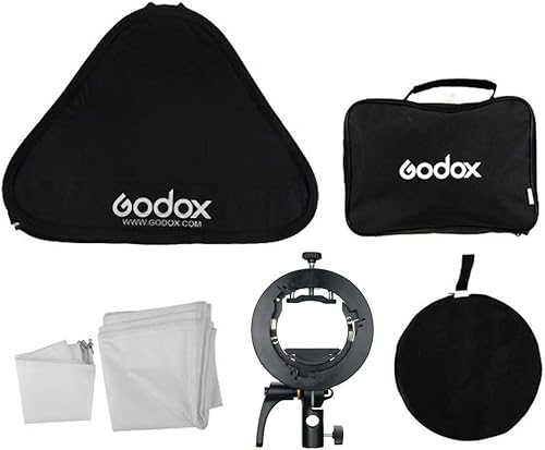 Vista 8 de Godox Softbox de 24 x 24 pulgadas con soporte Speedlite tipo S S2, kit de caja suave de montaje Bowens para Godox V1 AD400Pro AD200 V860II TT685II