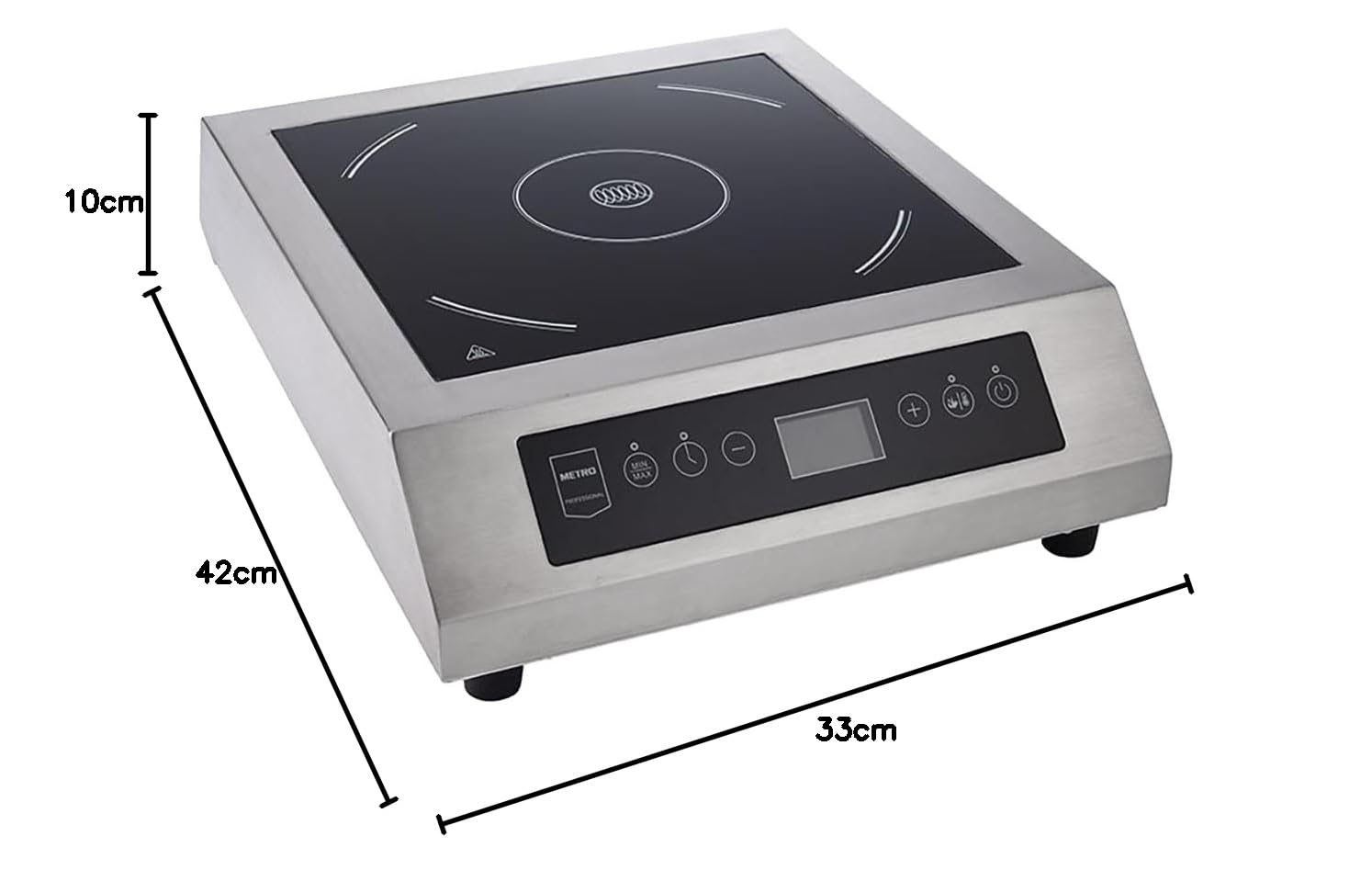 METRO Professional placa de inducción, acero inoxidable, 39 x 49.5 x 13.3 cm, 3500W