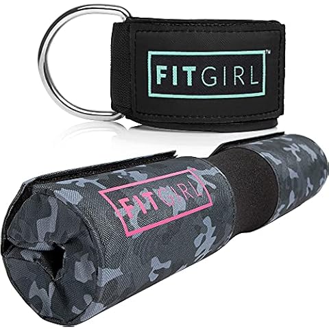 FITGIRL Camo Barbell Pad & Mint Ankle Strap Bundle Cover