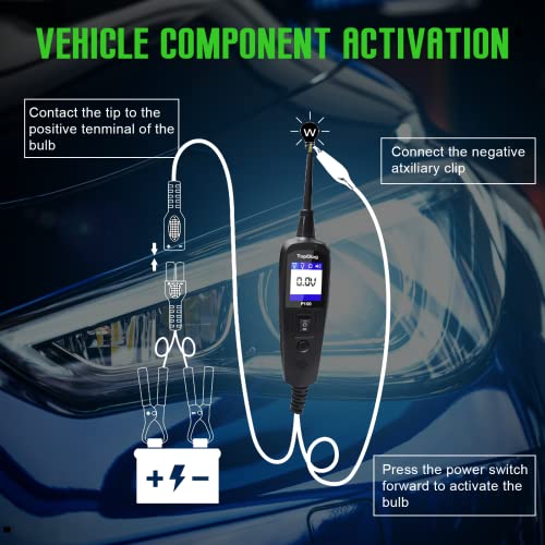 Topdiag P100 Automotive Circuit Tester 12V 24V Power Circuit Probe Tester, Car Electrical Test Tool Kit Ac Dc Digital Voltage Tester, Auto Diagnostic Kit For Vehicle Trailer Truck Motorcycle Boat #TOP2