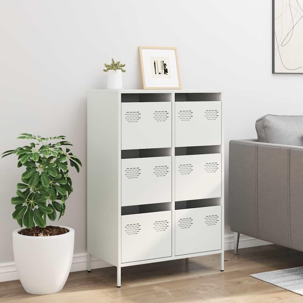 Armario de jardín blanco para interior dormitorio 68 x 39 x 101,5 cm acero