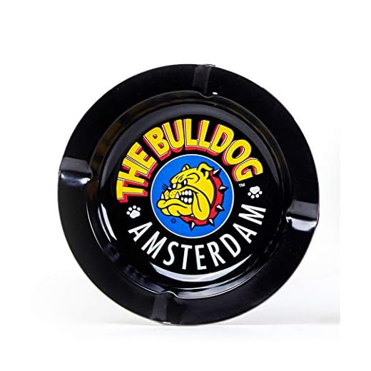The Bulldog Amsterdam Cenicero de Acero Inoxidable, Negro, 9,80 x 9,80 x 3,5 cm