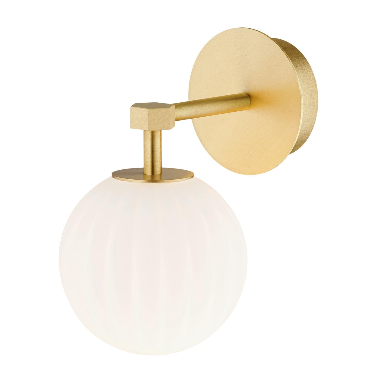 Argon PALOMA Applique ad angolo retto Opale Opaco (Cannellata), Ottone Spazzolato