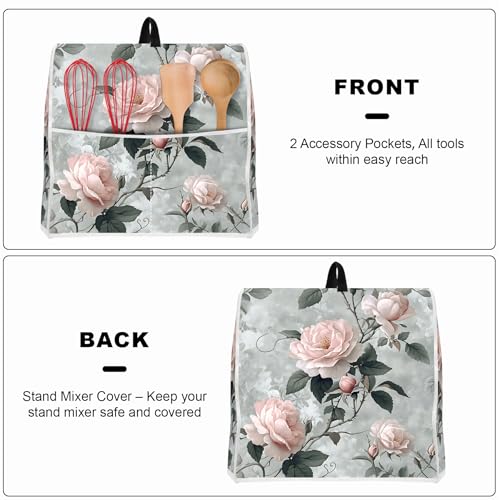 Image of Kitchen Dust Cover Compatible with 4.5 5 6 8 quart Stand Mixer | Kitchen Appliance Protective Covers with Top Handle and Pocket