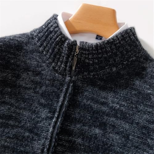 Men's Zipper Cardigan Sweater Thick Casual Sweater Men Cardigan Long Sleeve Half Turtleneck Knitted Business Sweater2