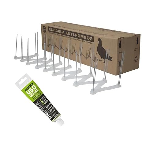 Espícula para Controle de Pombos Passaros Caixa C/10m + Silicone
