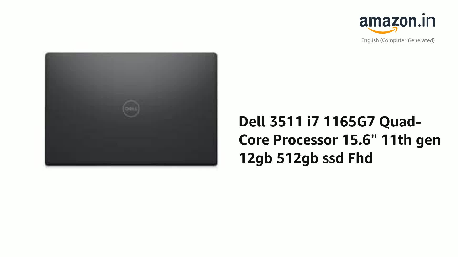Dell 3511 i7 1165G7 Quad-Core Processor 15.6