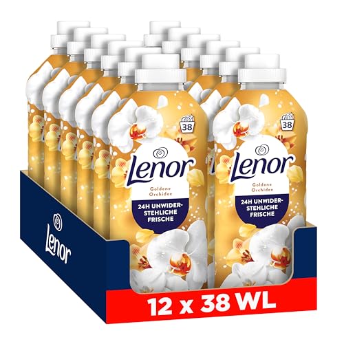 Lenor Weichspüler 12x38 Waschladungen Goldene Orchidee 24H Unwiderstehliche Frische