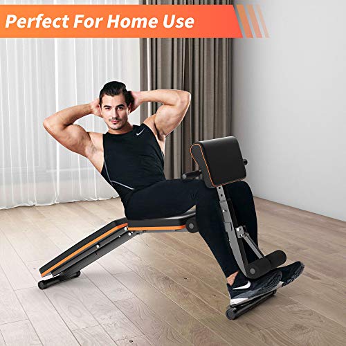Adjustable Weight Bench Press, Foldable Workout Bench Sit Up Incline, Multi-Purpose Bench, Training Bench for Home Gym Foldable Flat/Incline/Decline FID Bench Press for Full Body Workout