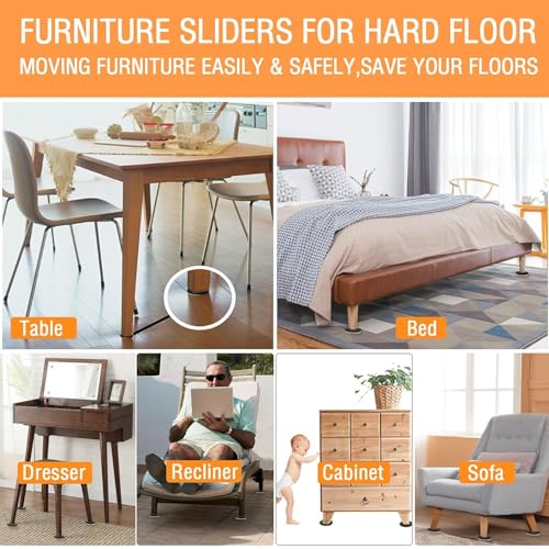 Image of DIY Crafts As Choice x 4 inch inch Heavy Furniture Movers for Wood Floor,Felt Furniture Slider in a Reusable Tube, 4 inch inch Felt Furniture Sliders,Furniture Mover,Reusable Furniture Moving Pads (16)