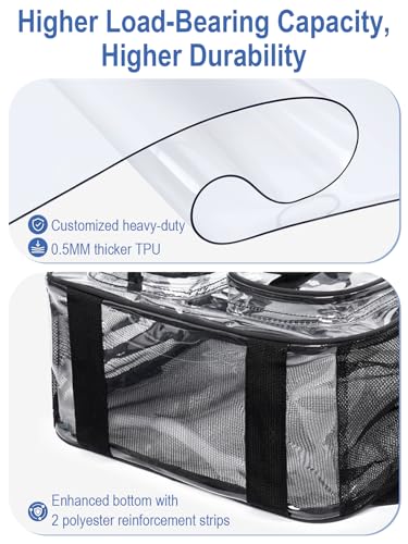 Image of Heavy Duty Clear Backpack For School, 17 Inch Clear Bookbag For Kids Boys Girls Women Men, Large See Through Backpack With An Extra Pouch Accessories, Tranparent Bag, College Sport Work, Black