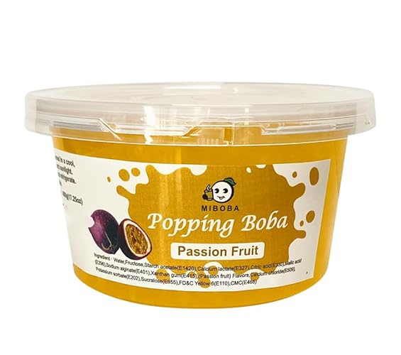 Passion Fruit Popping Boba Pearls Bursting Boba Pearls for Bubble Tea, Popping Juice Boba Balls, Bomb Boba Pearl Balls - 490g(17.25oz)