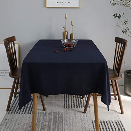 Nappe coton moderne navy 130x220cm, couverture de table chic - 2