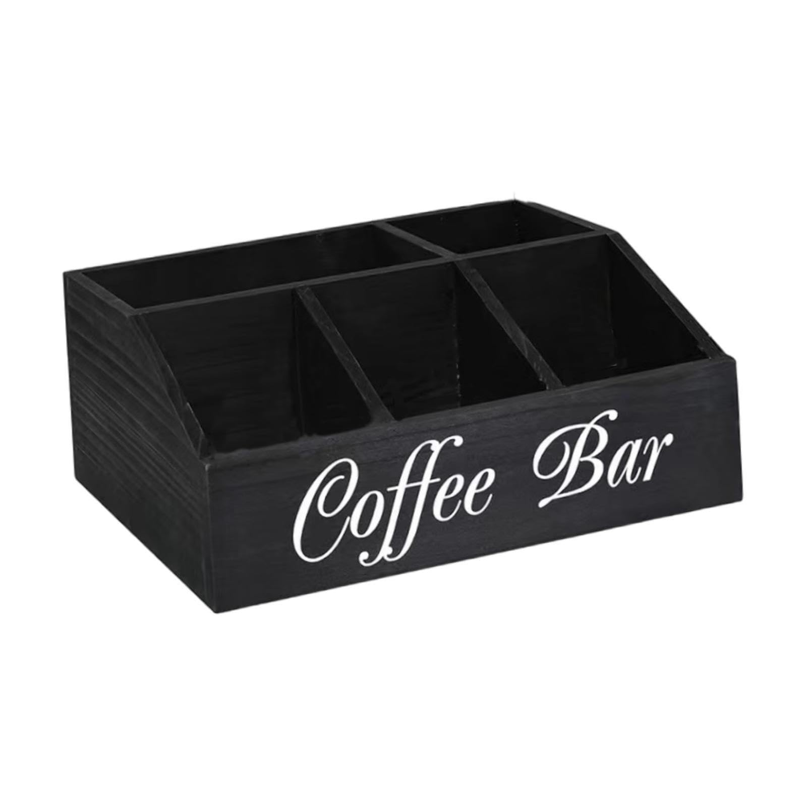 Zambuph Coffee Station Organizer Rustic Coffee Bar Decor Wooden,Style B