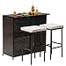 Wicker Patio Furniture 4 Piece Patio Set Chairs Wicker Sofa Outdoor Rattan Conversation Sets Bistro Set Coffee Table for Yard or Backyard