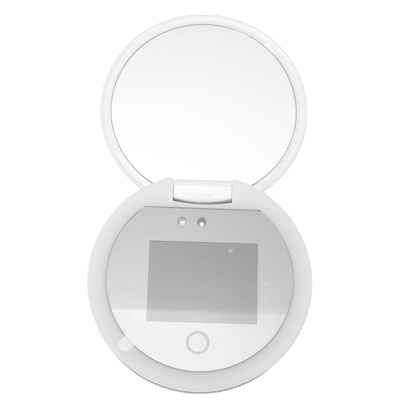 Naroote Miroir de Maquillage UV Compact, Miroir Rechargeable Portatif Intelligent avec Caméra UV, Cadeau de Maquillage pour Les Amateurs de, ABS, 3,8x0,7 Pouces
