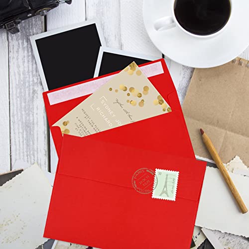 Image of 140 Packs of Invitation Envelopes, A2 Envelopes Red Postcard for 4.5x5.5 for Invitations, Self Seal for Photos RSVP, Greeting Cards