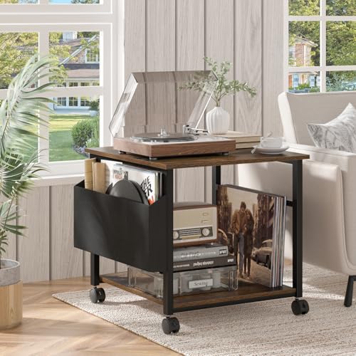 Image of Lerliuo Brown Large Printer Stand with Storage