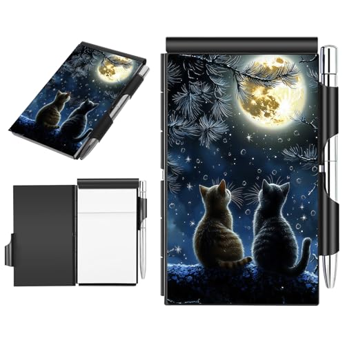 BFDHGQZC Metal Pocket Notebook with Pen, Mini Flip Memo Pad