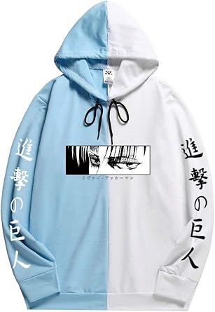 MINIDORA Attack On Titan Sudadera con Capucha para Hombre Pulóver De Color  con Costuras Contraste Sudadera con Estampado Shingeki No Kyojin: Amazon.es:  Ropa
