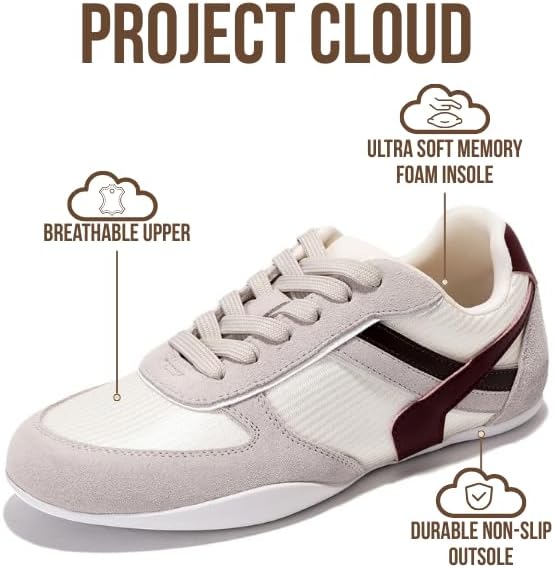 Project Cloud Sneakers for Women - Lightweight with Memory Foam Insole Womens Sneakers - Non Slip Work Shoes for Women Footwear - Lace Up Womens Casual Shoes - Image 3