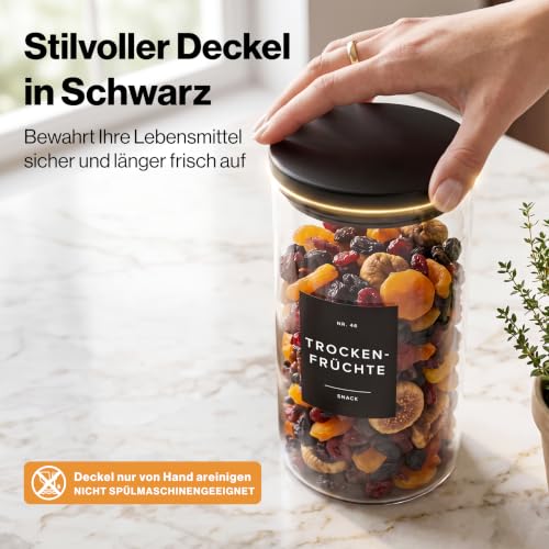 Foto von EDELHAUS Vorratsgläser mit Deckel 5er Set Schwarz, luftdicht