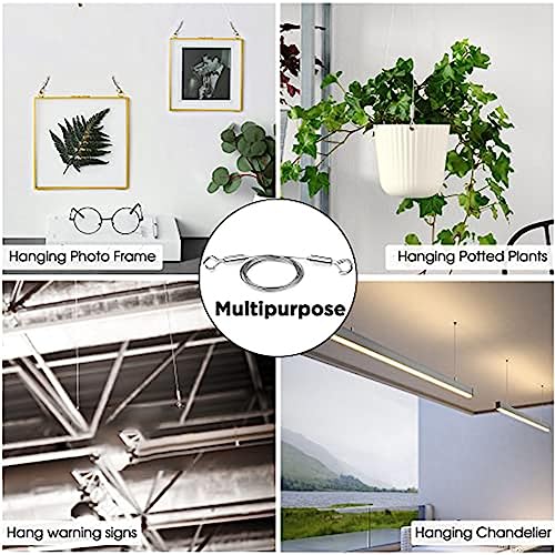 Image of 2PCS Adjustable Picture Hanging Wire Kit - Heavy Duty Hardware , 1M X1.5Mm Stainless Steel Cables Hanging Rope