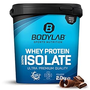 Bodylab24 Whey Proteïne-isolaat, 2 kg, het meest geconcentreerde eiwitten, puur isolaat voor wedstrijdsporters of tijdens een extreme definitiefase