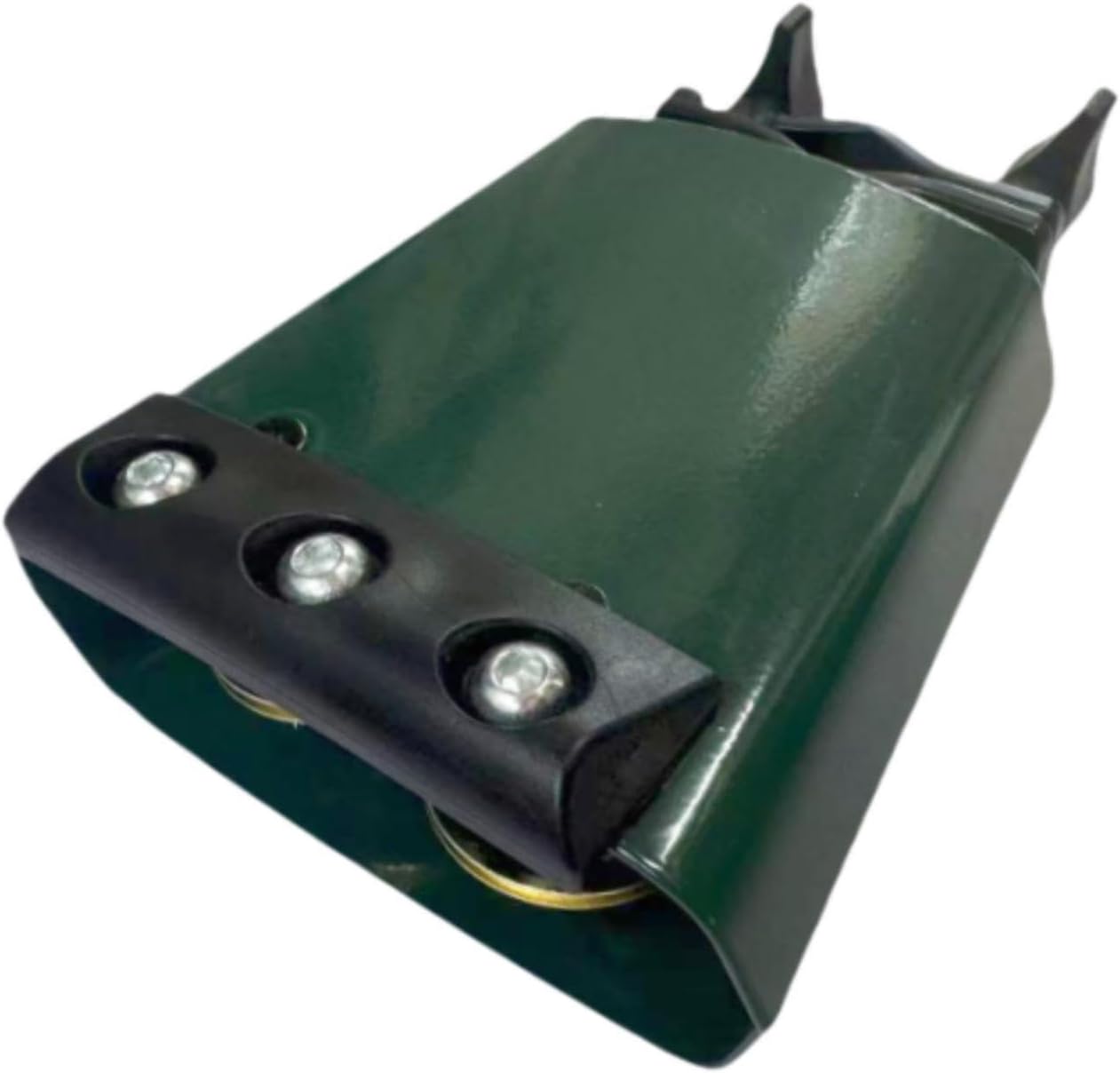 Cowbell for Drum Set with Mute Strip Metal Drum Kit Attachment Percussion Instrument 4 Inch Noise Maker for Sports Events Green