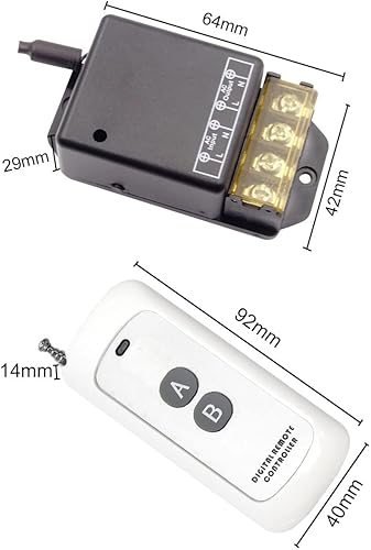 Miniatura 7 de QIACHIP Interruptor remoto inalámbrico de relé de 30 A, CA 110 V 120 V 240 V Relé RF interruptor con 656 pies de largo alcance para