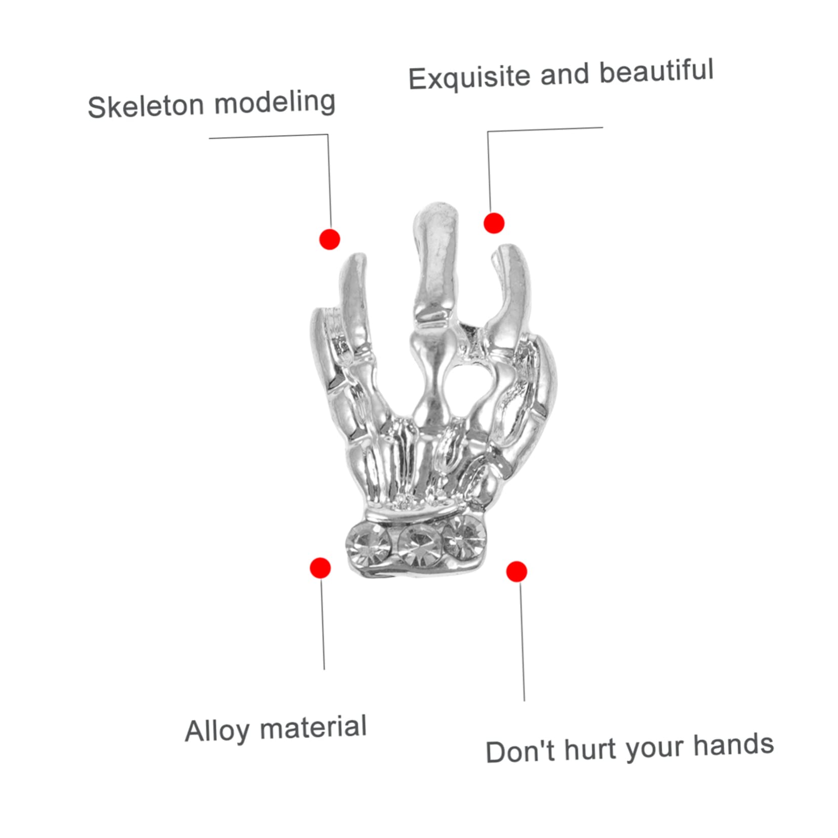 Healvian 200pièces Décorations Nail Art Avec Strass Forme De Tête De Mort Autocollants Manucure Pour Et Accessoires De Téléphone Nail Art