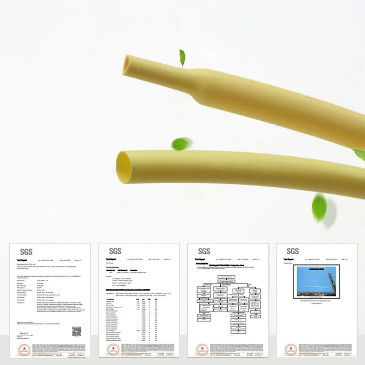 1/5/10/25/50M 2:1 Tubo termorestringente giallo Diametro 1mm ~ 50mm Riparazione cavi fai da te Protezione cavi Guaina avvolgente-1mm-200 metri
