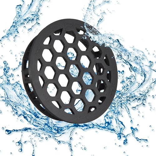 Optimiertes Ersatz - Haarsieb für TECE Drainline Duschrinnen Ablaufrinnen – Werkzeuglos - Durchmesser 49mm Kunststoff Schwarz – Ersetzt das Originale TECE Haarsieb (660005)