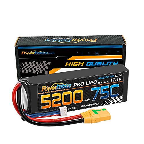 PowerHobby 3S 11.1V 5200mAh 75C Lipo Battery w XT90 Connector Fits : Arrma Kraton Nero Tyhpon Senton...