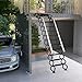 12 Steps Wall-Mounted Folding Stairs for Attic, Attic Ladder Pull Down System with Retractable Handrail& Pull Rod, Anti-Slip Steps, Attic Stairs for Home(Black, Applicable Height 9.6-10ft)