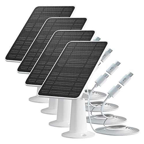 Panneaux solaires 5V 4W pour Eufycam 2C/2 Pro/E40, lot de 4 avec câbles Micro USB et Type C