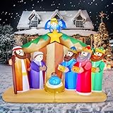 Joiedomi 6.5 FT Long Christmas Inflatable Nativity Scene with Angels with Build-in LEDs Blow Up Inflatables for Christmas Party Indoor, Outdoor, Yard, Garden, Lawn, Winter Décor
