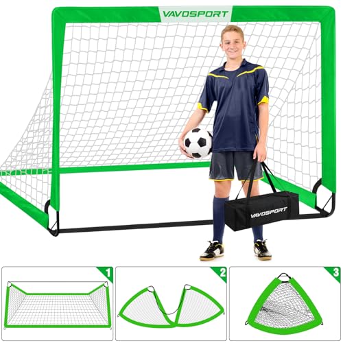 Image of Kids Soccer Goals for Backyard Set - 2 of 4' x 3' Portable Soccer Goal Training Equipment, Pop Up Toddler Soccer Net with Soccer Ball, Soccer Set for Kids and Youth Outdoor Games, Sports, Play